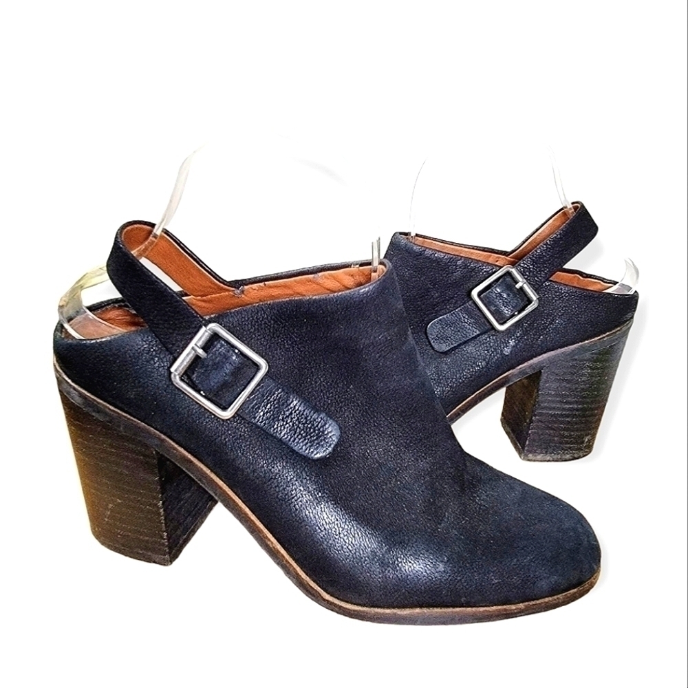 Lucky Brand Black leather Machiko mules slingback booties shooties Size 9